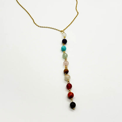 Collar de los Chakras con Minerales naturales en bola