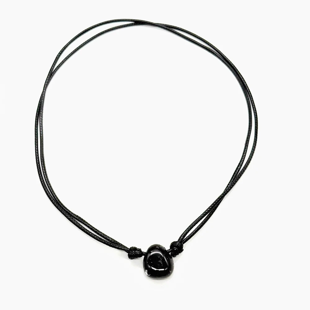 Collar de Turmalina Negra en Cordón · Protección | Unisex