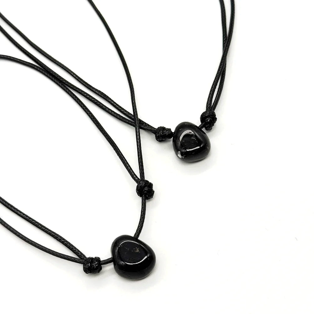 Collar de Turmalina Negra en Cordón · Protección | Unisex