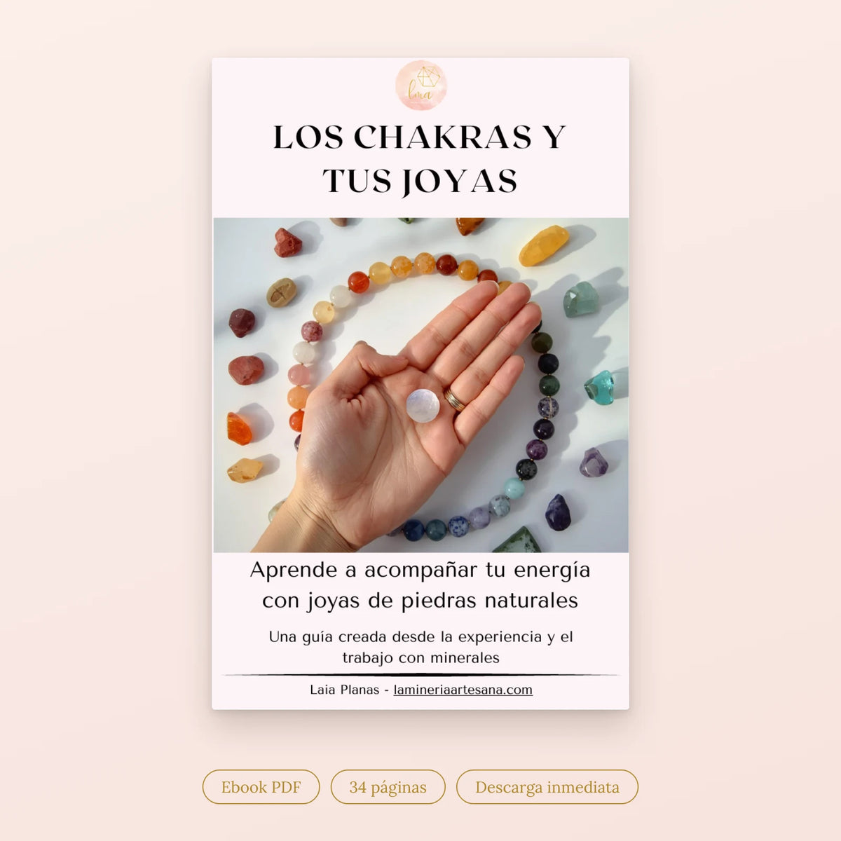 Portada del ebook Los chacras y tus joyas de LaMineria Artesana, guía en PDF de 34 páginas