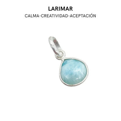 Colgante Lágrima de plata y Mineral