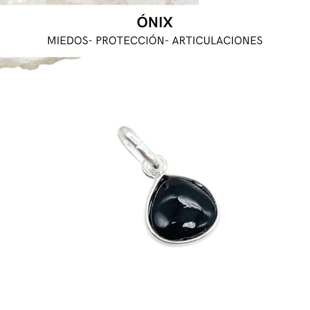 Colgante Lágrima de plata y Mineral