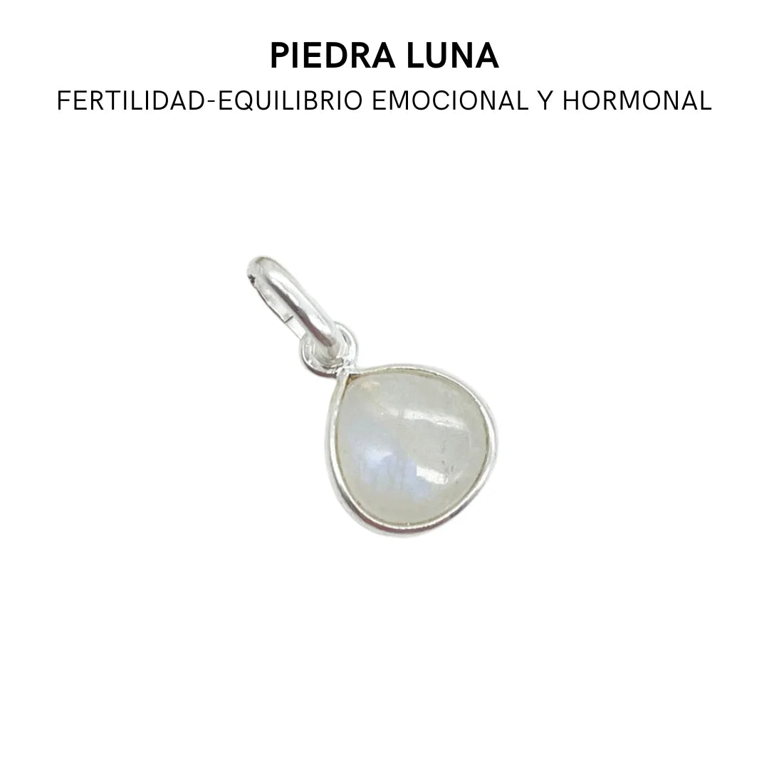 Colgante Lágrima de plata y Mineral