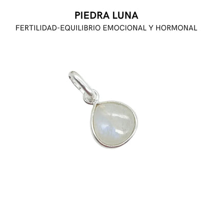 Colgante Lágrima de plata y Mineral