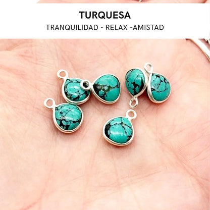 Colgante Lágrima de plata y Mineral