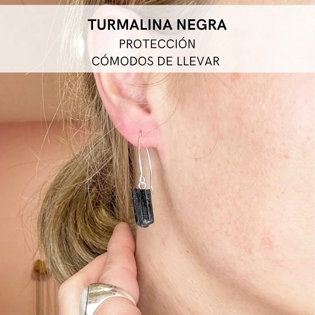 Pendientes con Turmalina Negra · Protección