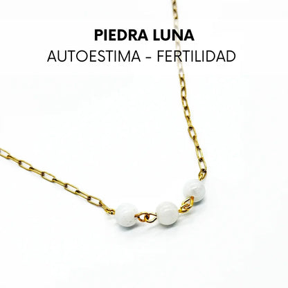 Collar de 3 Piedra Luna | Fertilidad y Autoestima