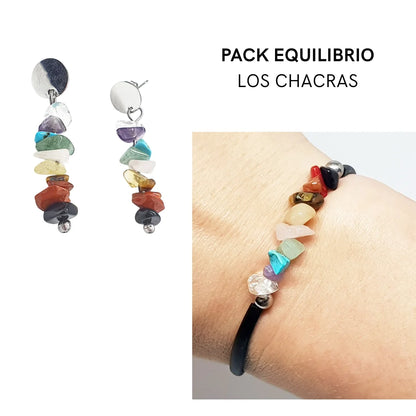 Pack Equilibrio Chakras | Pulsera y Pendientes