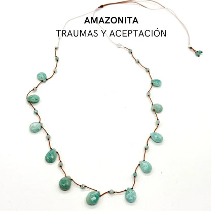 Collar Lágrimas de Minerales Naturales