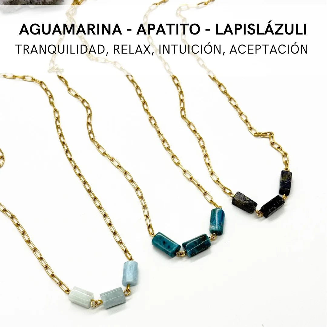 Collar Tres Minerales | Calma, Comunicación e Intuición