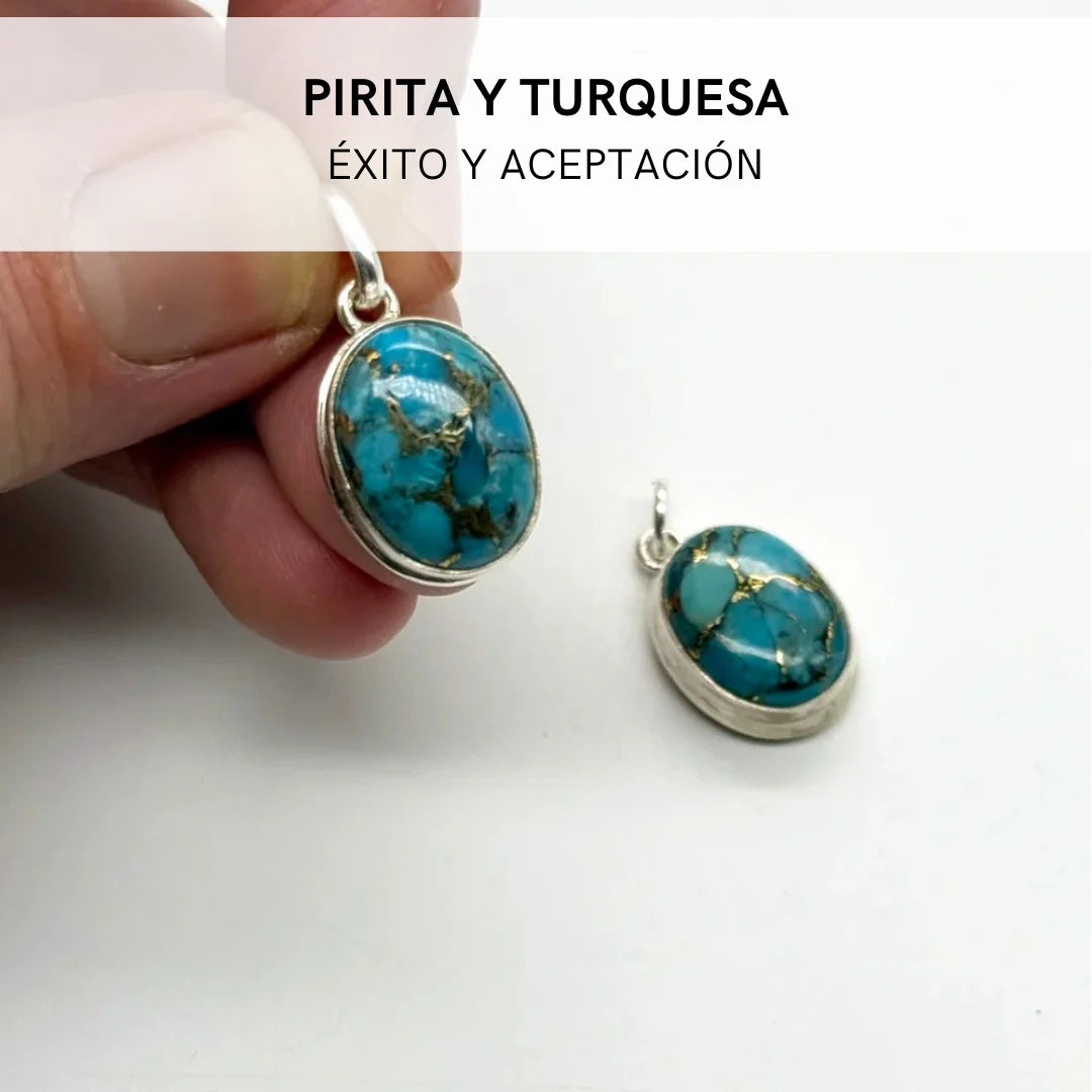 Colgante de Turquesa y Pirita para Relajarse