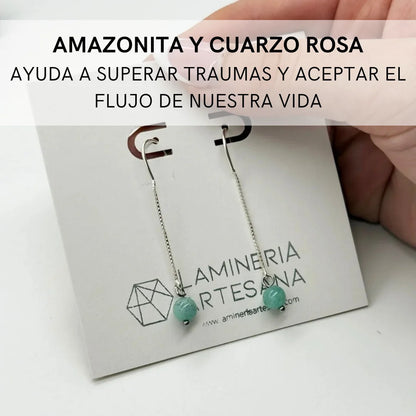 Pendientes Amazonita y plata 925º |