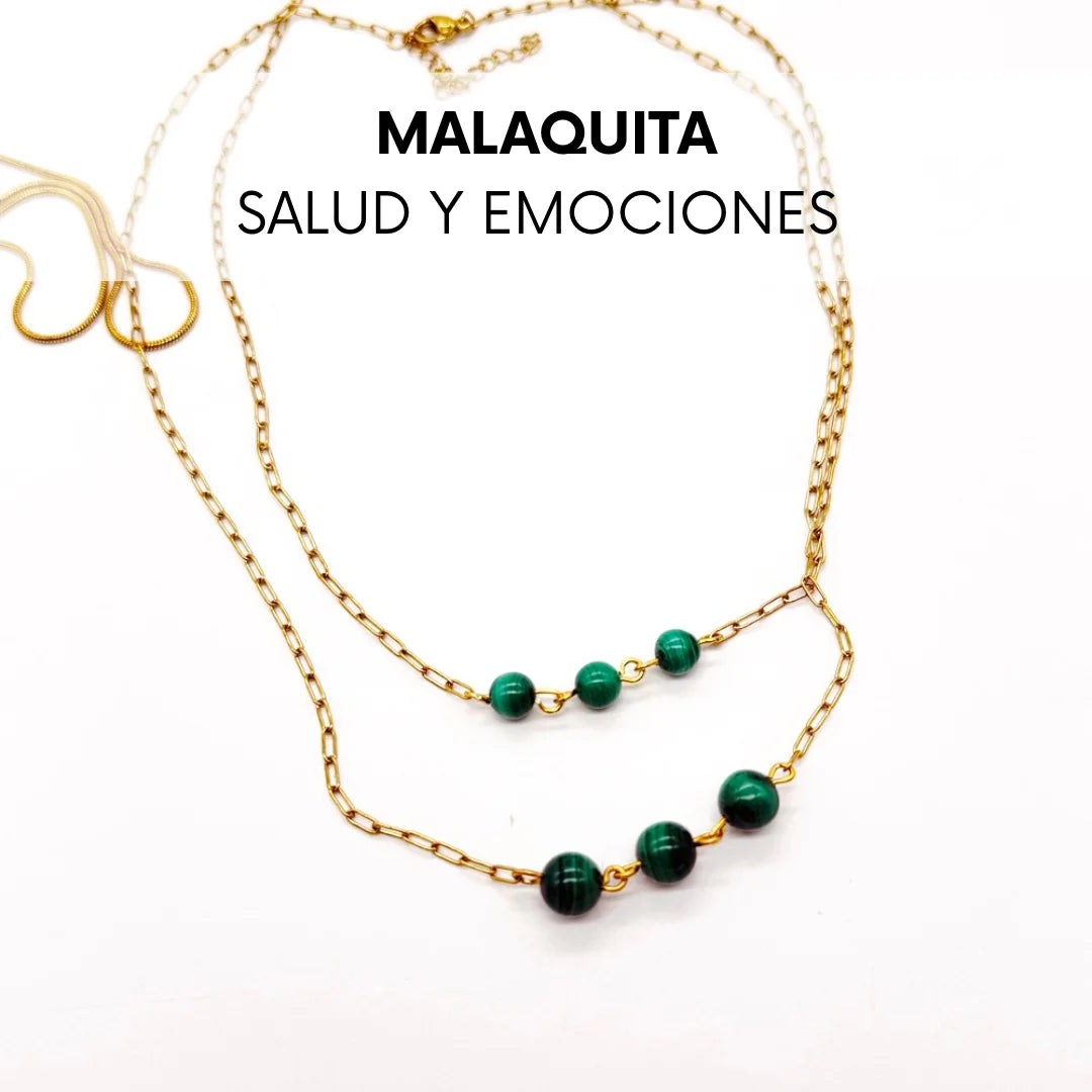 Collar de 3 Malaquita | Salud