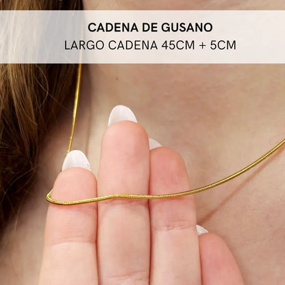 Cadena Hilo de Acero Inoxidable | Estilo Gusano | Oro y Plata | 45 cm