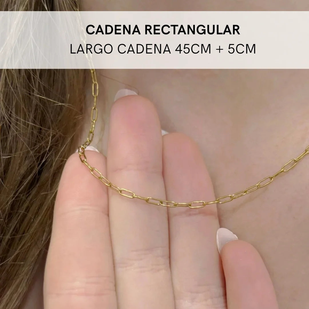 Cadena Rectangular de Acero Inoxidable | Estilo Gusano | Oro y Plata | 45 cm