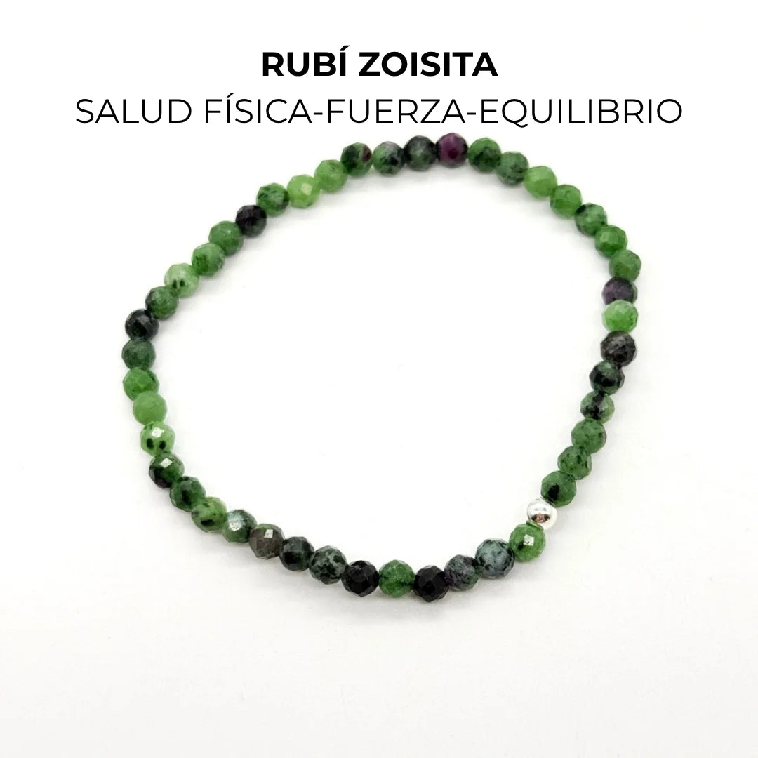 Pulsera de Rubí Zoisita Natural para Equilibrio Emocional