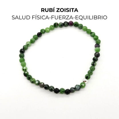 Pulsera de Rubí Zoisita Natural para Equilibrio Emocional
