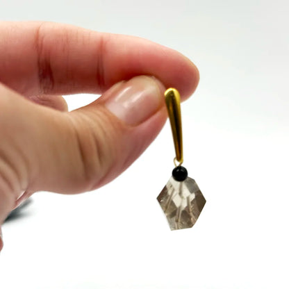 Pendientes de Cuarzo Ahumado y Obsidiana Dorada de LaMineria Artesana