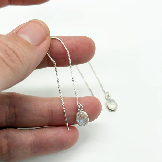 Pendientes de Piedra Luna natural en plata 925