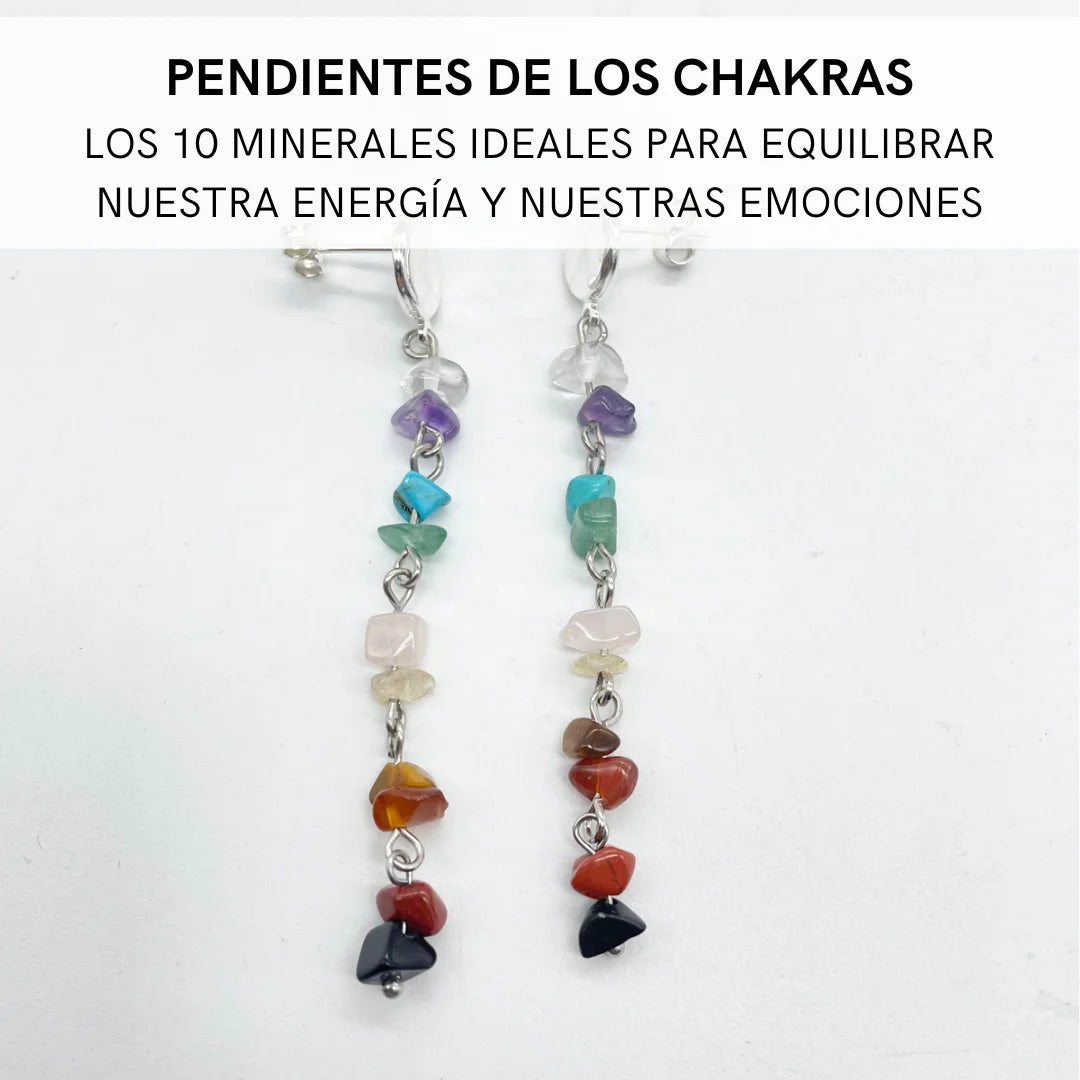 Pendientes largos de los Chakras · Piedras de Equilibrio