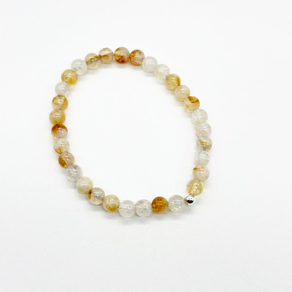 Detalle pulsera bolas 6mm citrino natural