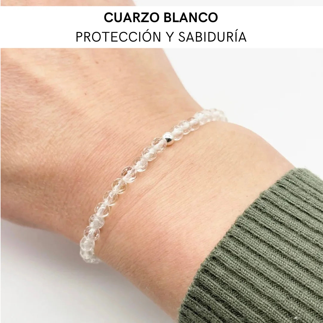 Pulsera finita de Cuarzo Blanco