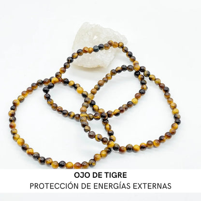 Pulsera bolitas de Ojo de tigre para Proteger