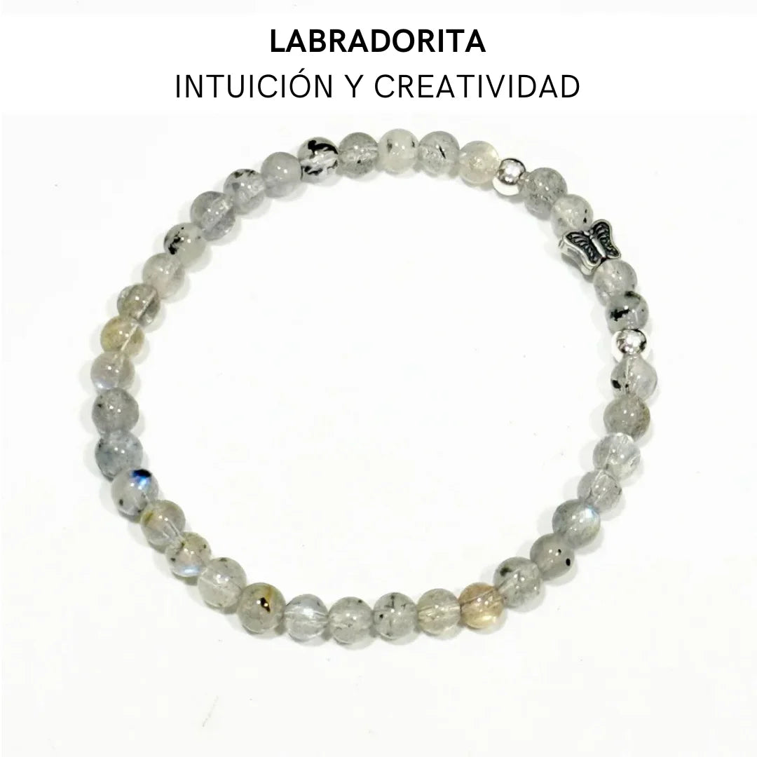 Pulsera Labradorita con Mariposa
