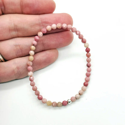 Pulsera de Rodocrosita natural hecha a mano