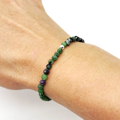 Pulsera de Rubí Zoisita Natural para Equilibrio Emocional