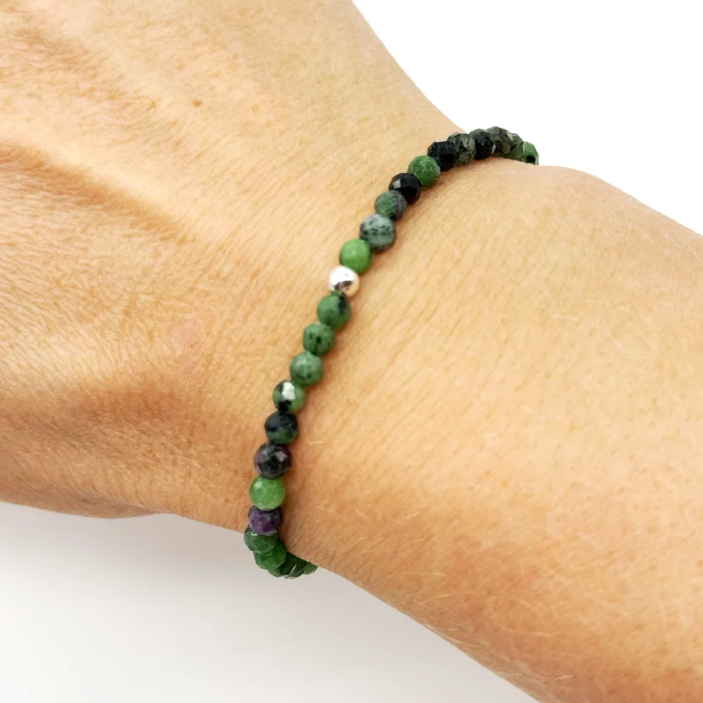 Pulsera de Rubí Zoisita Natural para Equilibrio Emocional