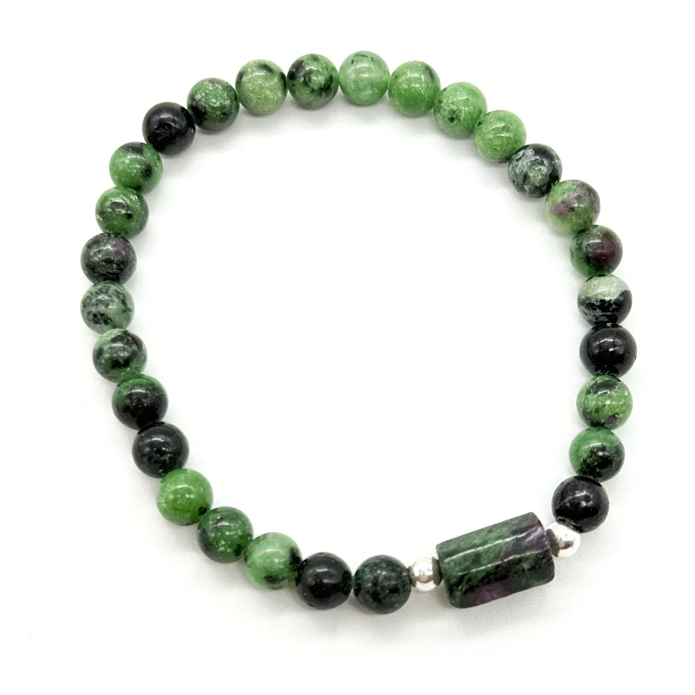 Pulsera de Rubí Zoisita con Tubo · Fuerza y Equilibrio