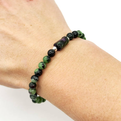 Pulsera de Rubí Zoisita con Tubo · Fuerza y Equilibrio