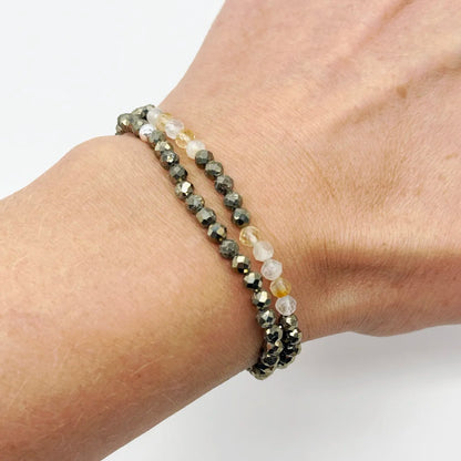 Pulsera de Pirita y Citrino de 4 mm para la abundancia