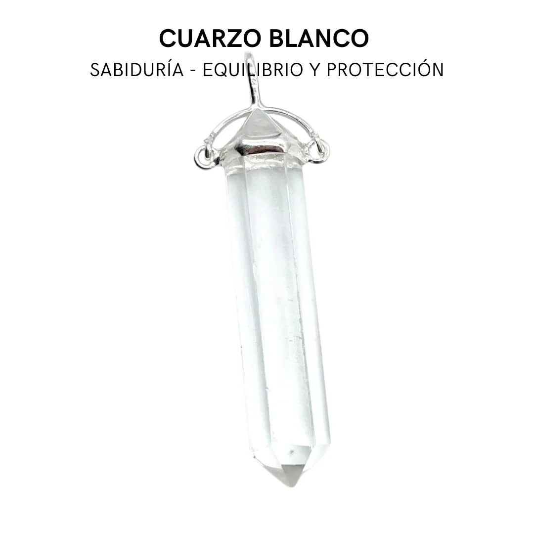 Colgante Punta de Cuarzo Blanco