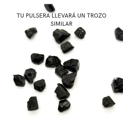 Pulsera Protección con Turmalina negra tubo y bolitas