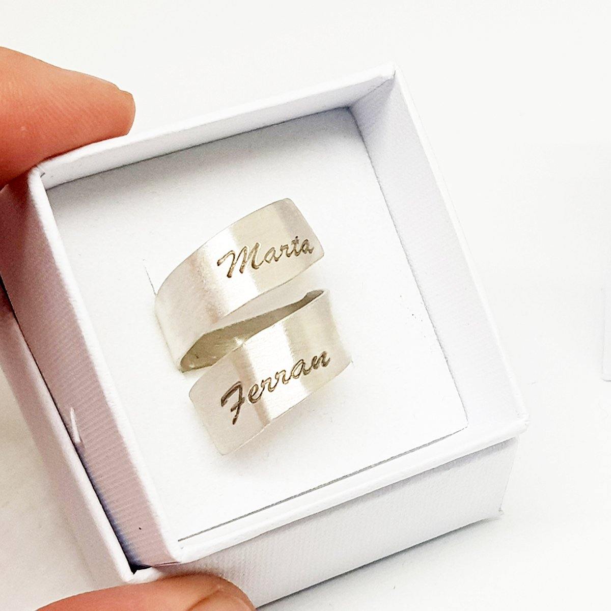 anillo de plata, anillo con nombres, ring, silver, Anillo Personalizado - LaMineria Artesana